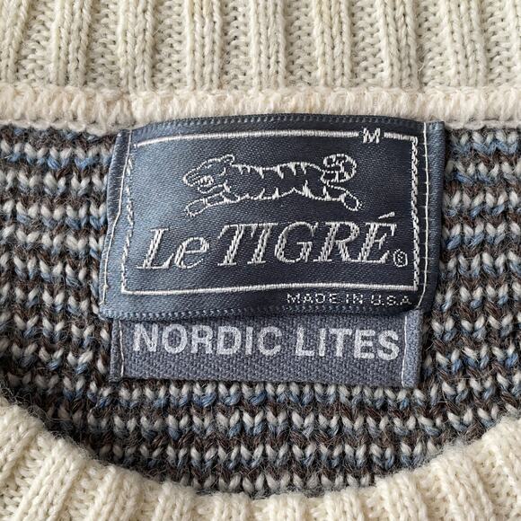90s Nordic Cozy Winter Scandi Hygge Crewneck Pullover Sweater Minimalist Sz M - Picture 9 of 9